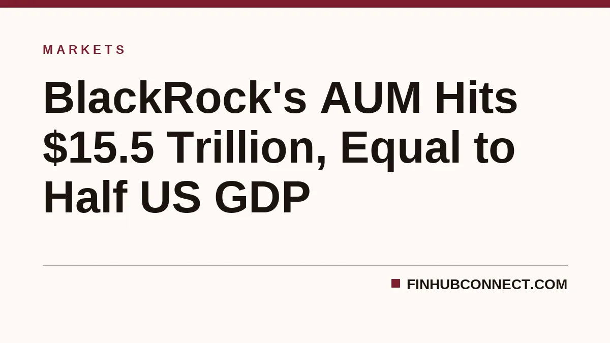 BlackRock's AUM Hits $15.5 Trillion, Equal to Half US GDP