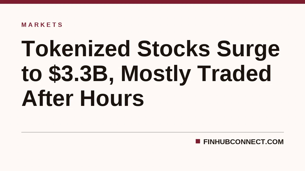 Tokenized Stocks Surge to $3.3B, Mostly Traded After Hours