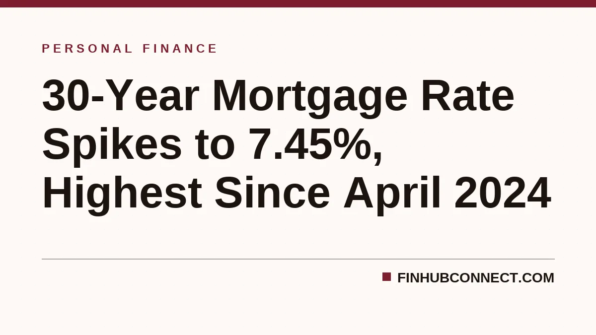 30-Year Mortgage Rate Spikes to 7.45%, Highest Since April 2024