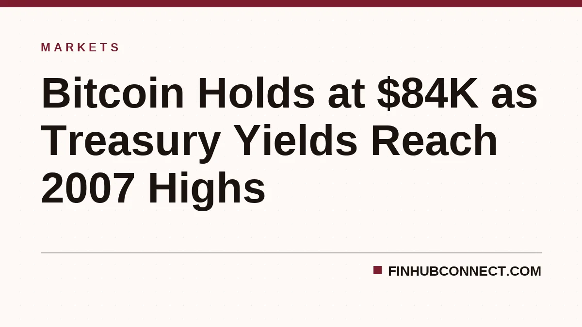 Bitcoin Holds at $84K as Treasury Yields Reach 2007 Highs