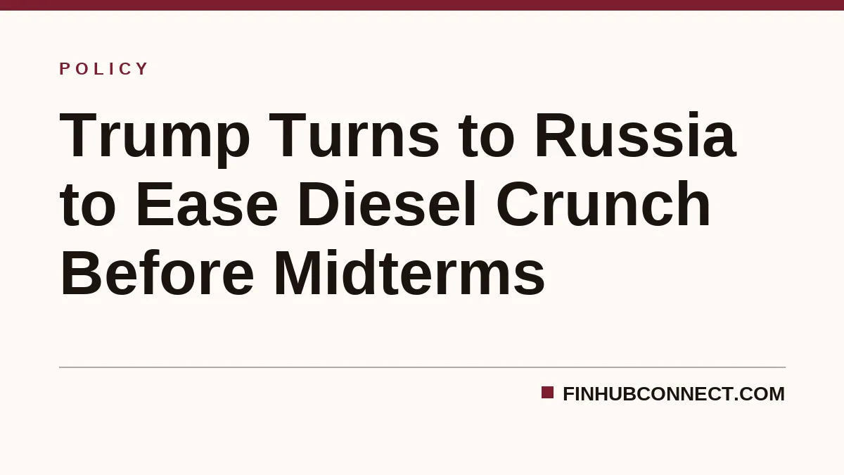 Trump Turns to Russia to Ease Diesel Crunch Before Midterms