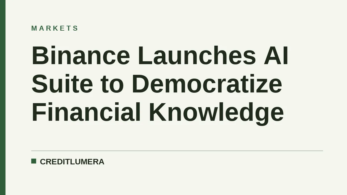 Binance Launches AI Suite to Democratize Financial Knowledge