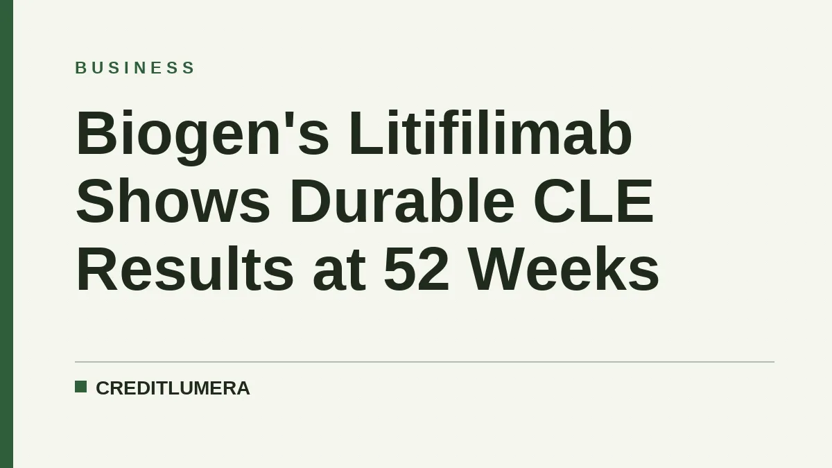 Biogen's Litifilimab Shows Durable CLE Results at 52 Weeks