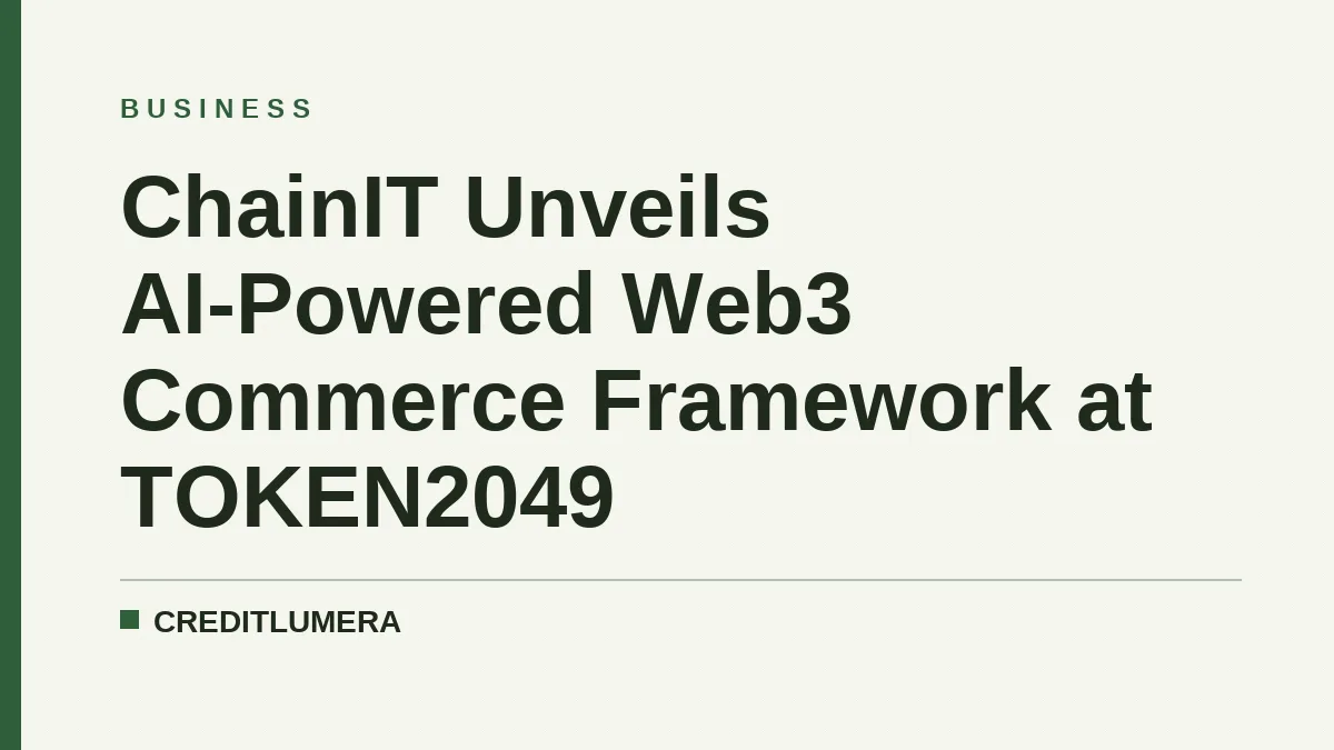 ChainIT Unveils AI-Powered Web3 Commerce Framework at TOKEN2049