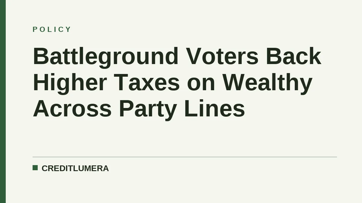 Battleground Voters Back Higher Taxes on Wealthy Across Party Lines