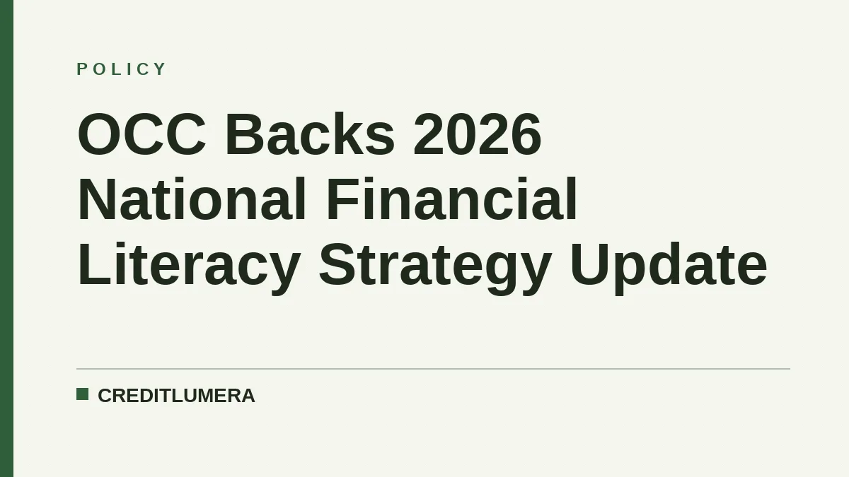 OCC Backs 2026 National Financial Literacy Strategy Update