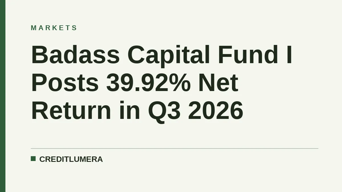 Badass Capital Fund I Posts 39.92% Net Return in Q3 2026