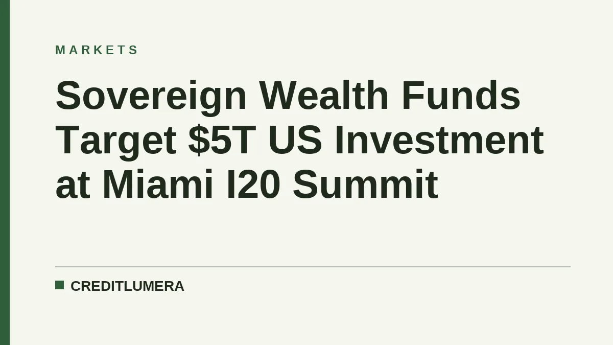 Sovereign Wealth Funds Target $5T US Investment at Miami I20 Summit