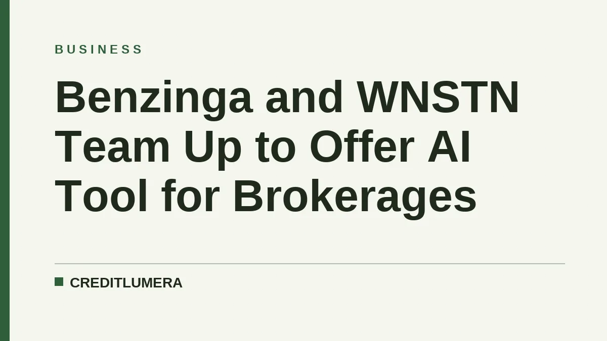 Benzinga and WNSTN Team Up to Offer AI Tool for Brokerages