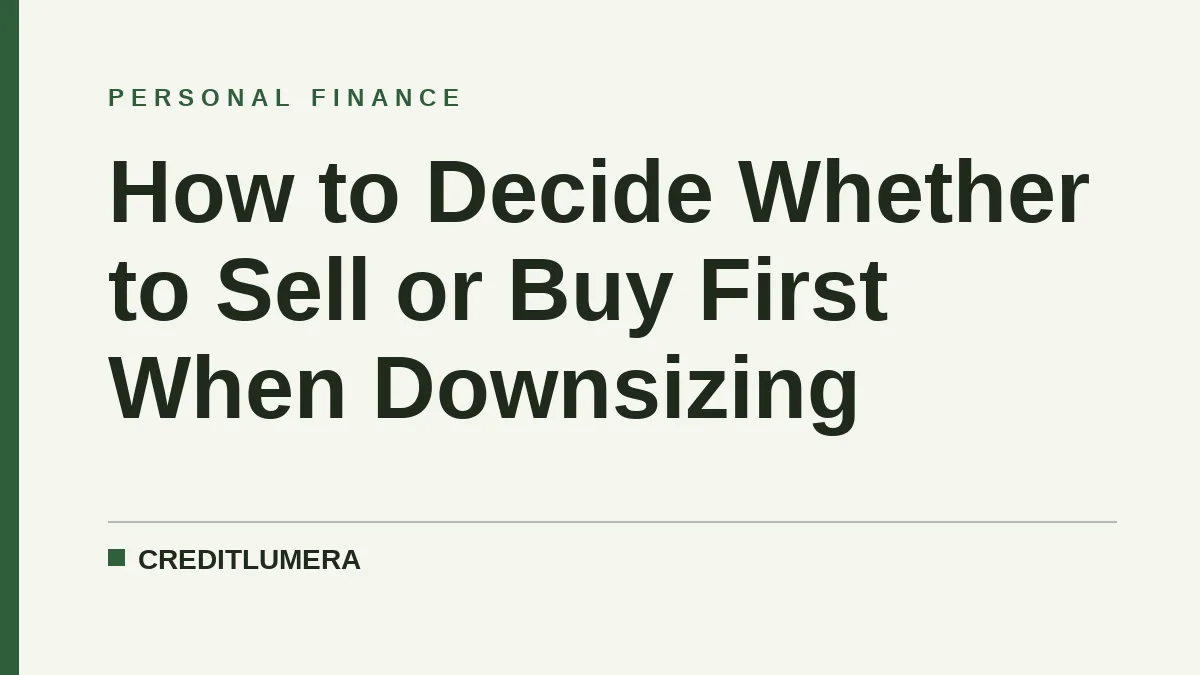 How to Decide Whether to Sell or Buy First When Downsizing