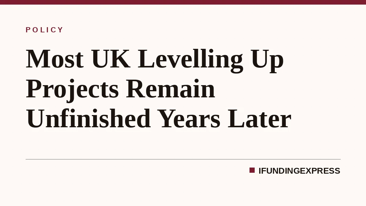 Most UK Levelling Up Projects Remain Unfinished Years Later