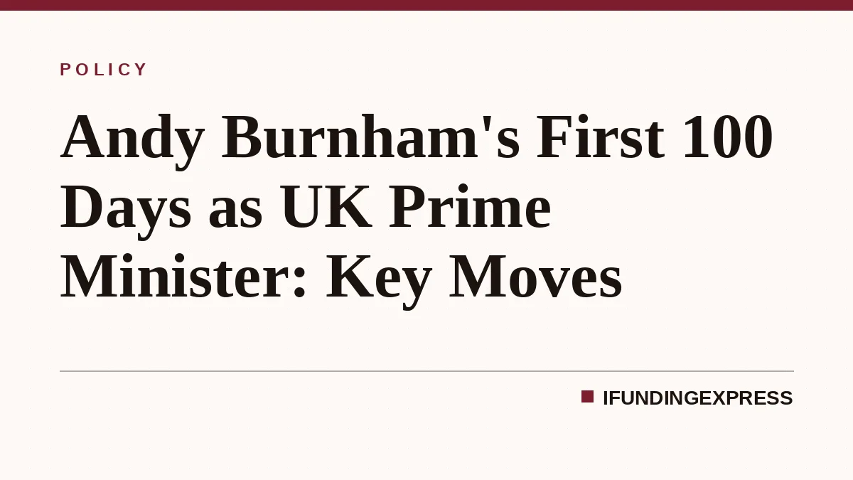 Andy Burnham's First 100 Days as UK Prime Minister: Key Moves