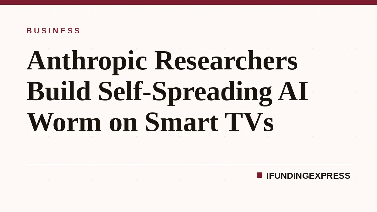 Anthropic Researchers Build Self-Spreading AI Worm on Smart TVs