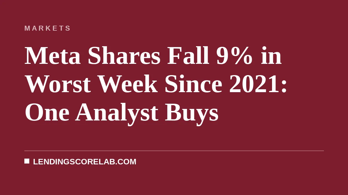 Meta Shares Fall 9% in Worst Week Since 2021: One Analyst Buys