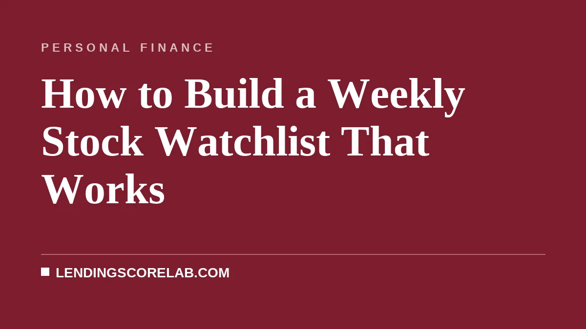 How to Build a Weekly Stock Watchlist That Works