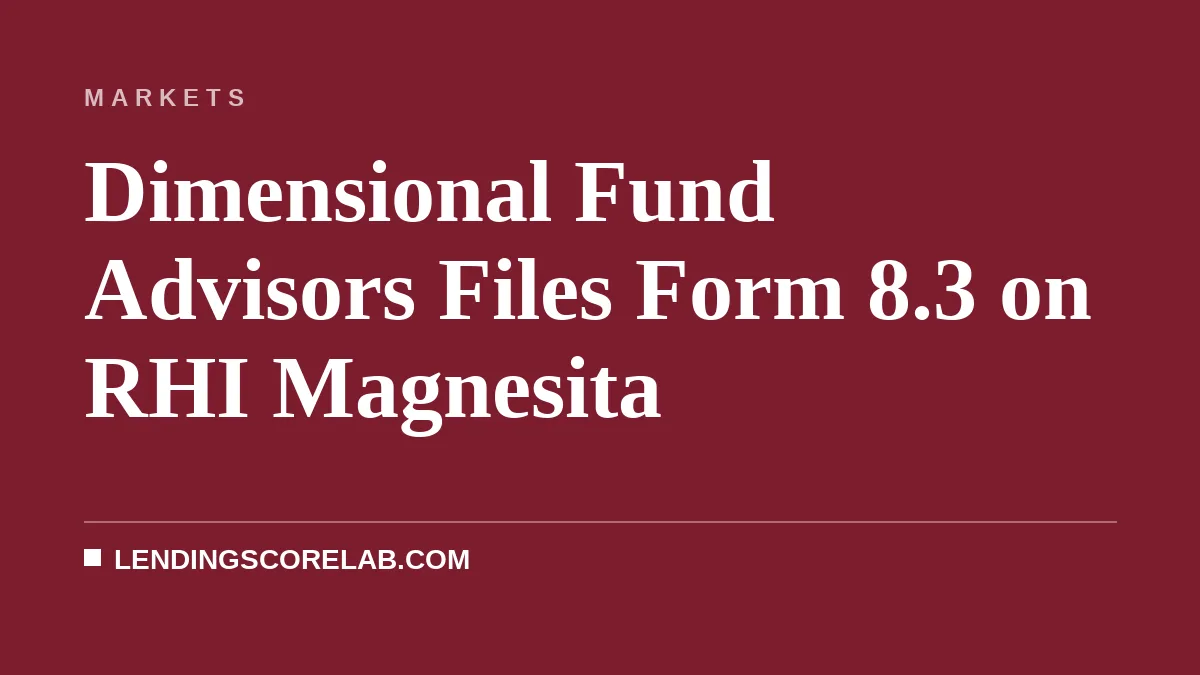 Dimensional Fund Advisors Files Form 8.3 on RHI Magnesita