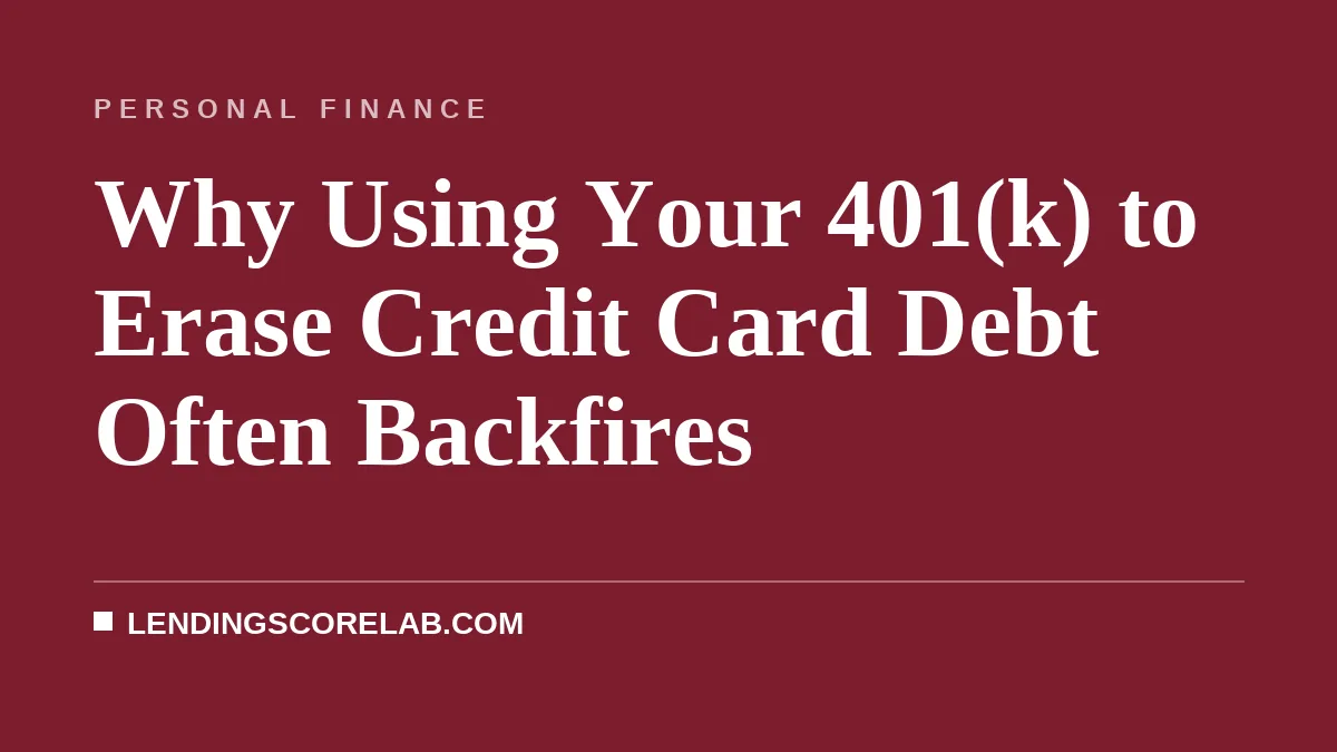 Why Using Your 401(k) to Erase Credit Card Debt Often Backfires