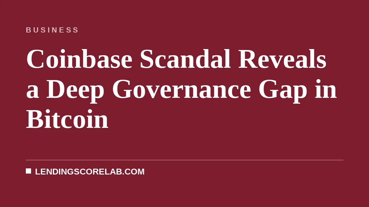 Coinbase Scandal Reveals a Deep Governance Gap in Bitcoin