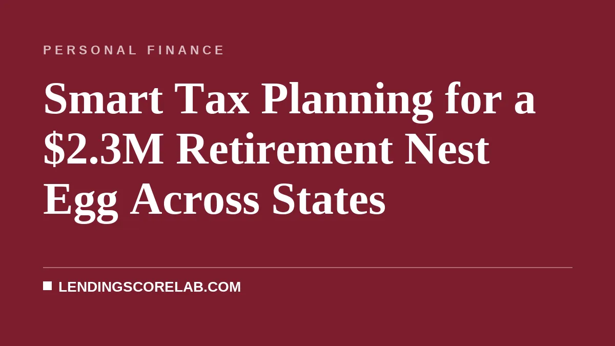 Smart Tax Planning for a $2.3M Retirement Nest Egg Across States