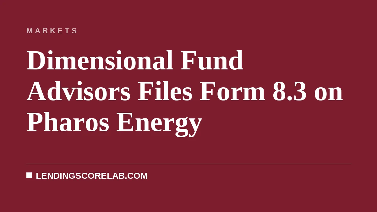 Dimensional Fund Advisors Files Form 8.3 on Pharos Energy