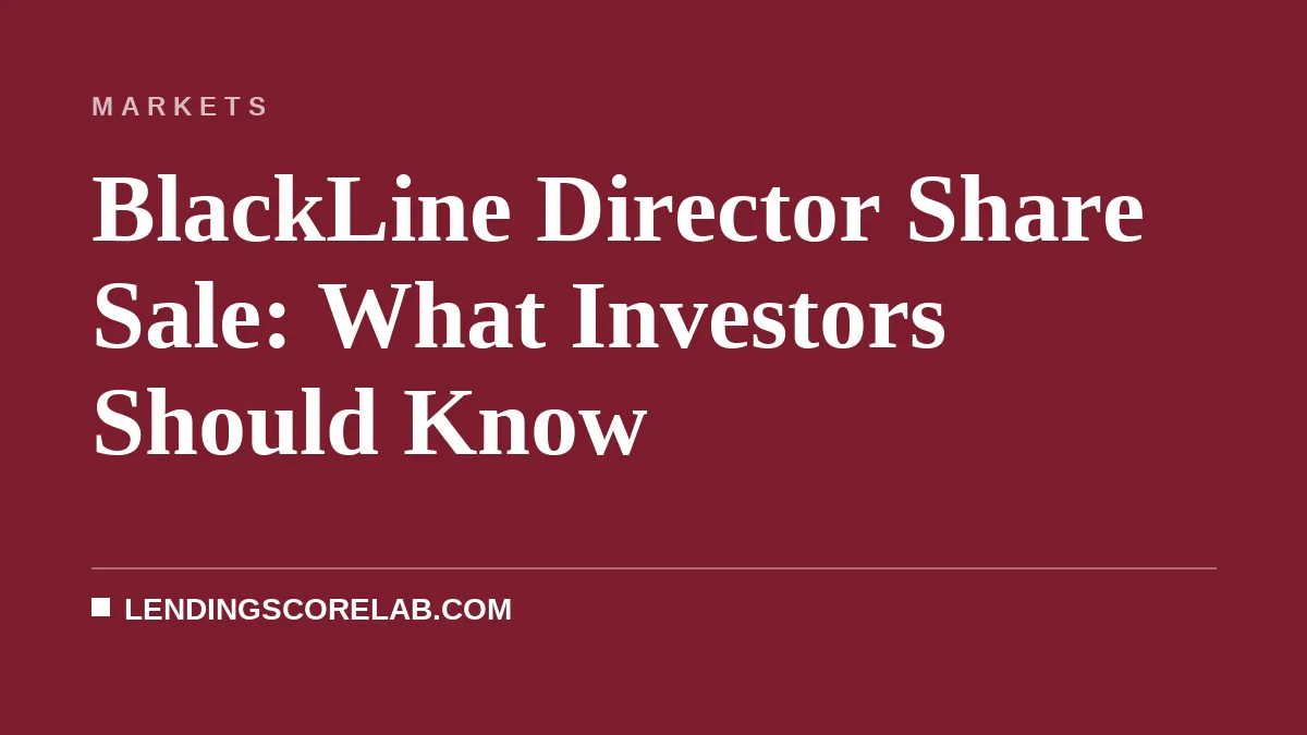 BlackLine Director Share Sale: What Investors Should Know