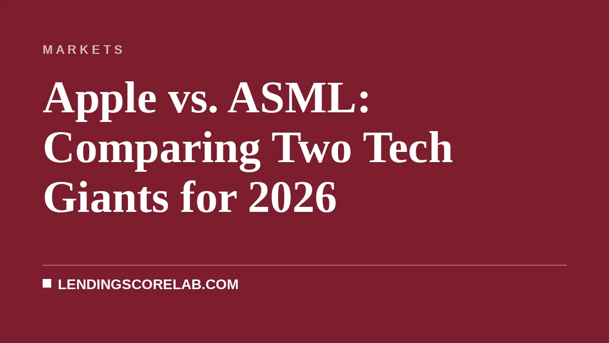 Apple vs. ASML: Comparing Two Tech Giants for 2026