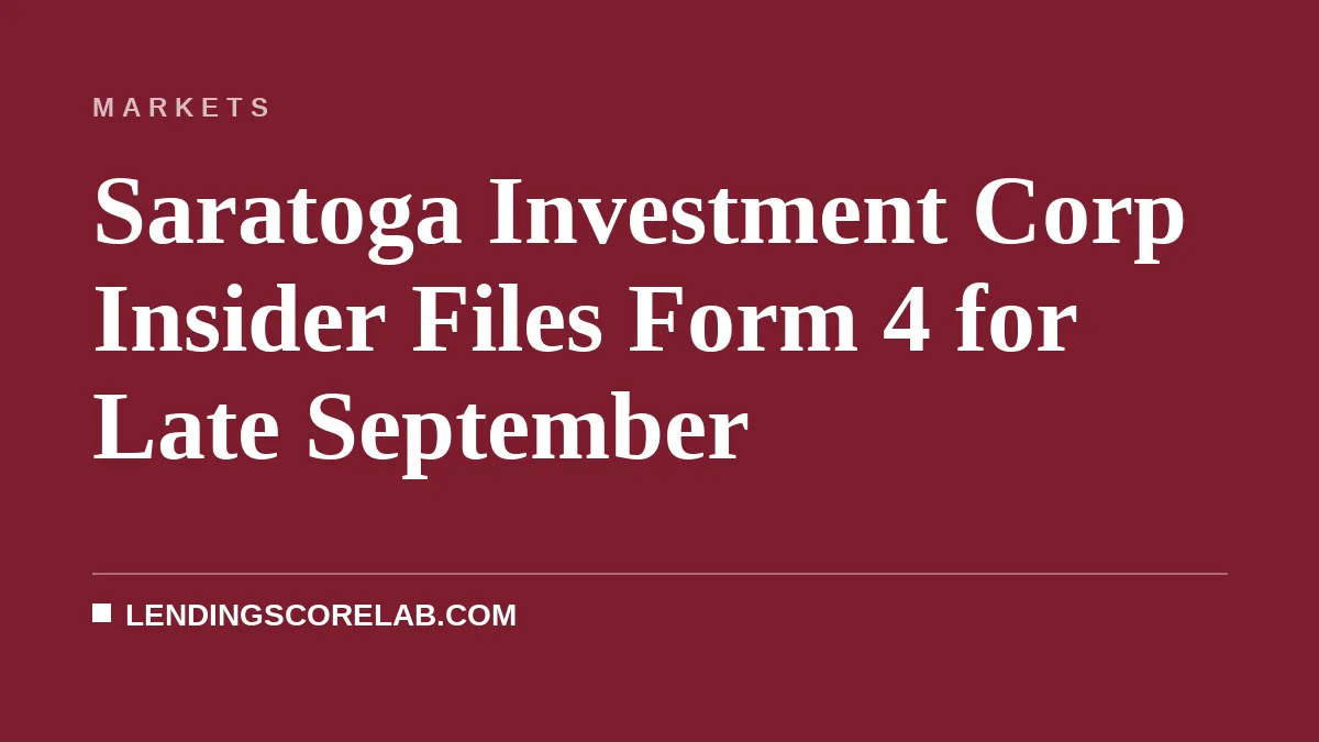 Saratoga Investment Corp Insider Files Form 4 for Late September