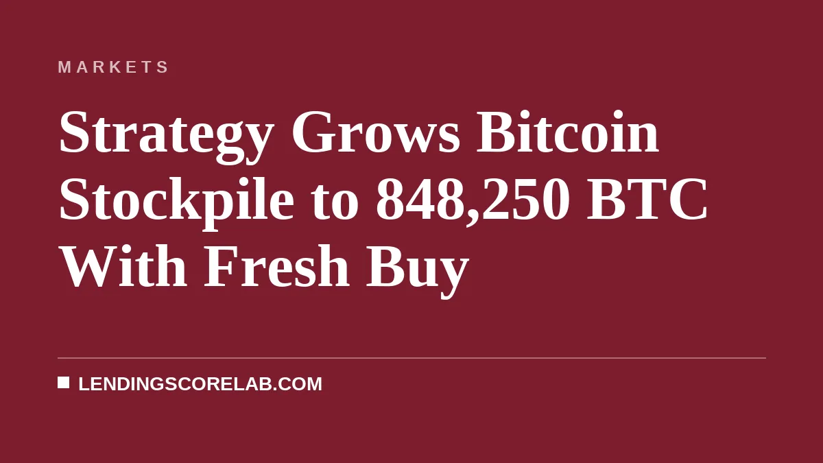 Strategy Grows Bitcoin Stockpile to 848,250 BTC With Fresh Buy