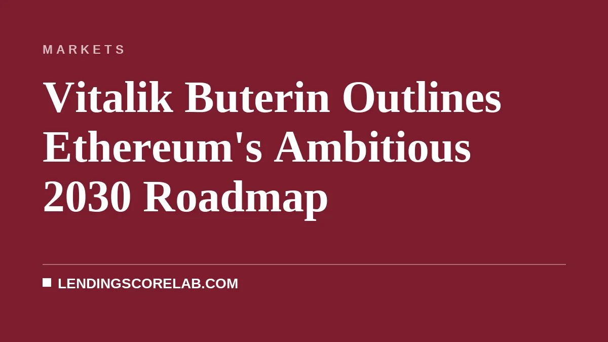 Vitalik Buterin Outlines Ethereum's Ambitious 2030 Roadmap
