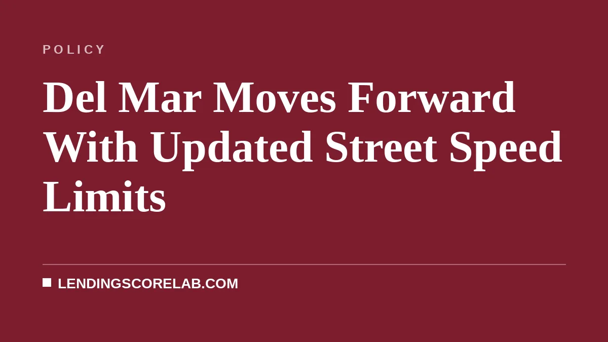 Del Mar Moves Forward With Updated Street Speed Limits