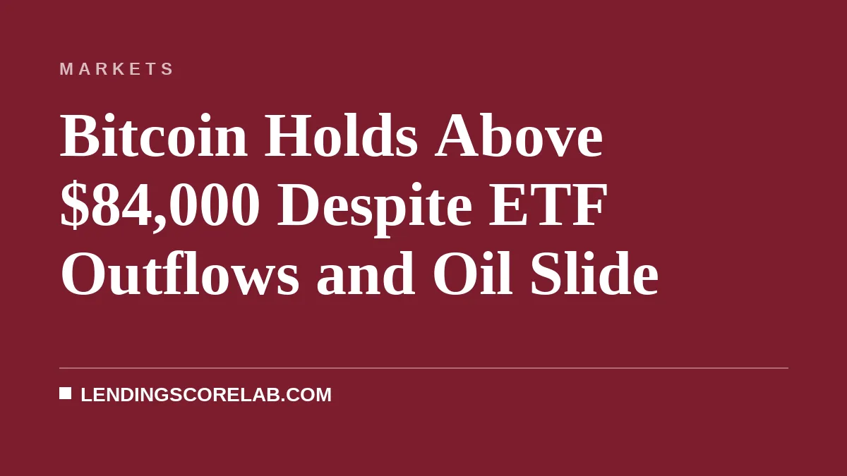 Bitcoin Holds Above $84,000 Despite ETF Outflows and Oil Slide