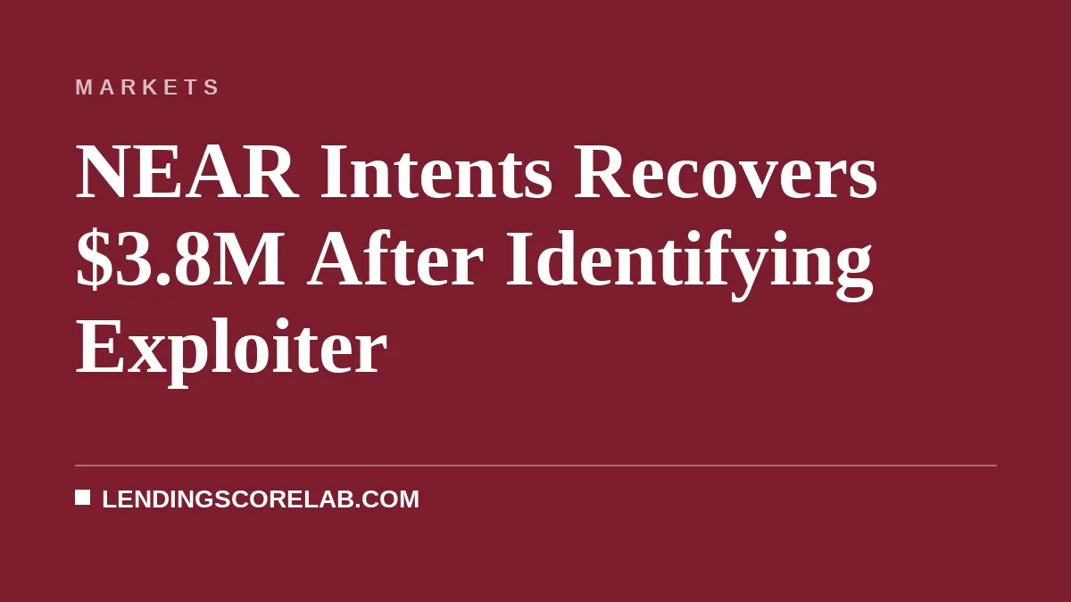 NEAR Intents Recovers $3.8M After Identifying Exploiter