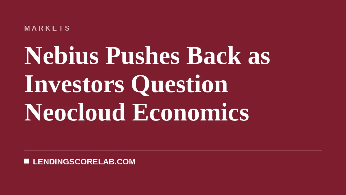 Nebius Pushes Back as Investors Question Neocloud Economics