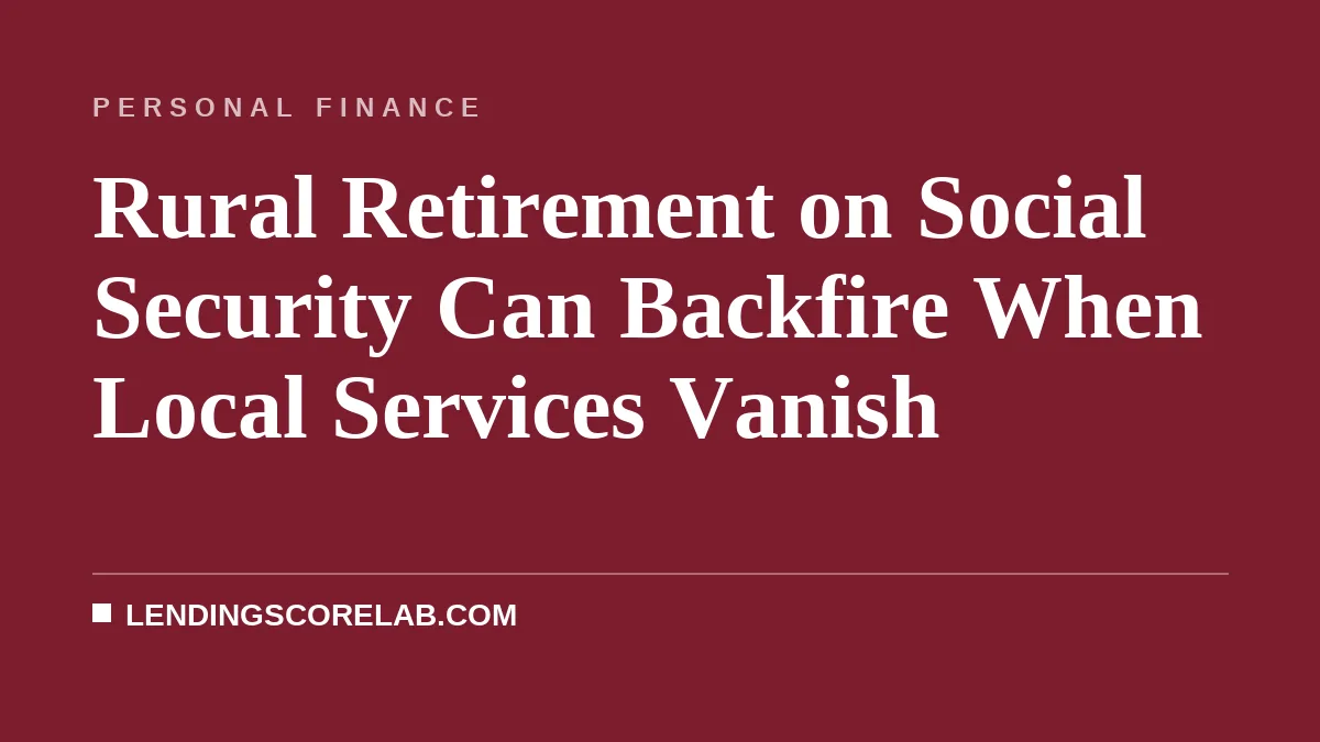Rural Retirement on Social Security Can Backfire When Local Services Vanish
