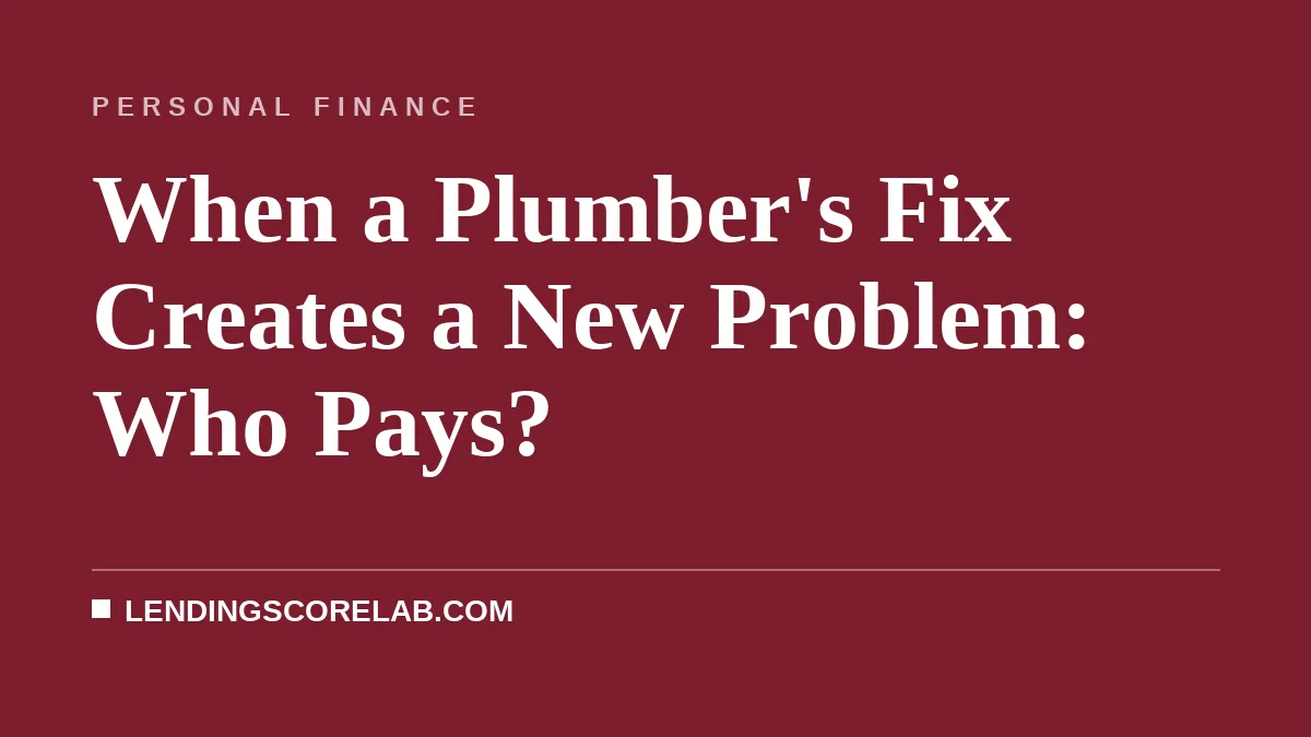 When a Plumber's Fix Creates a New Problem: Who Pays?