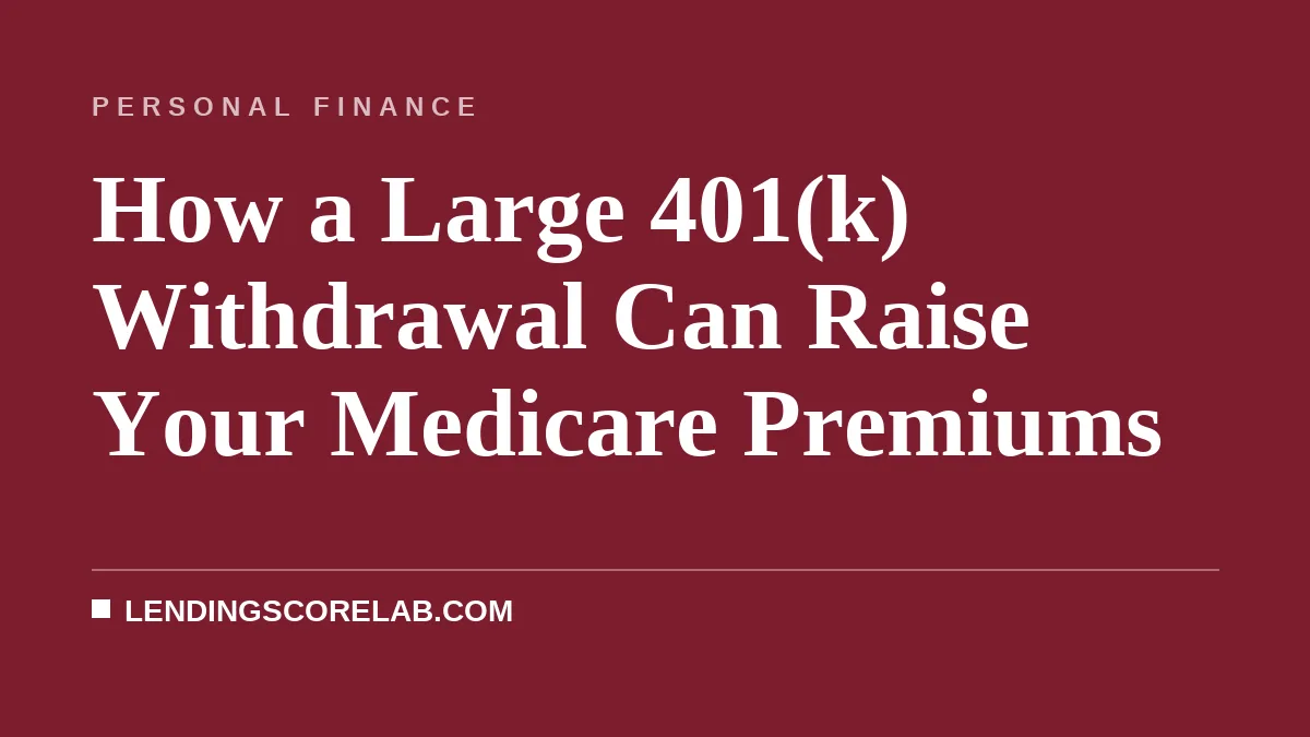 How a Large 401(k) Withdrawal Can Raise Your Medicare Premiums