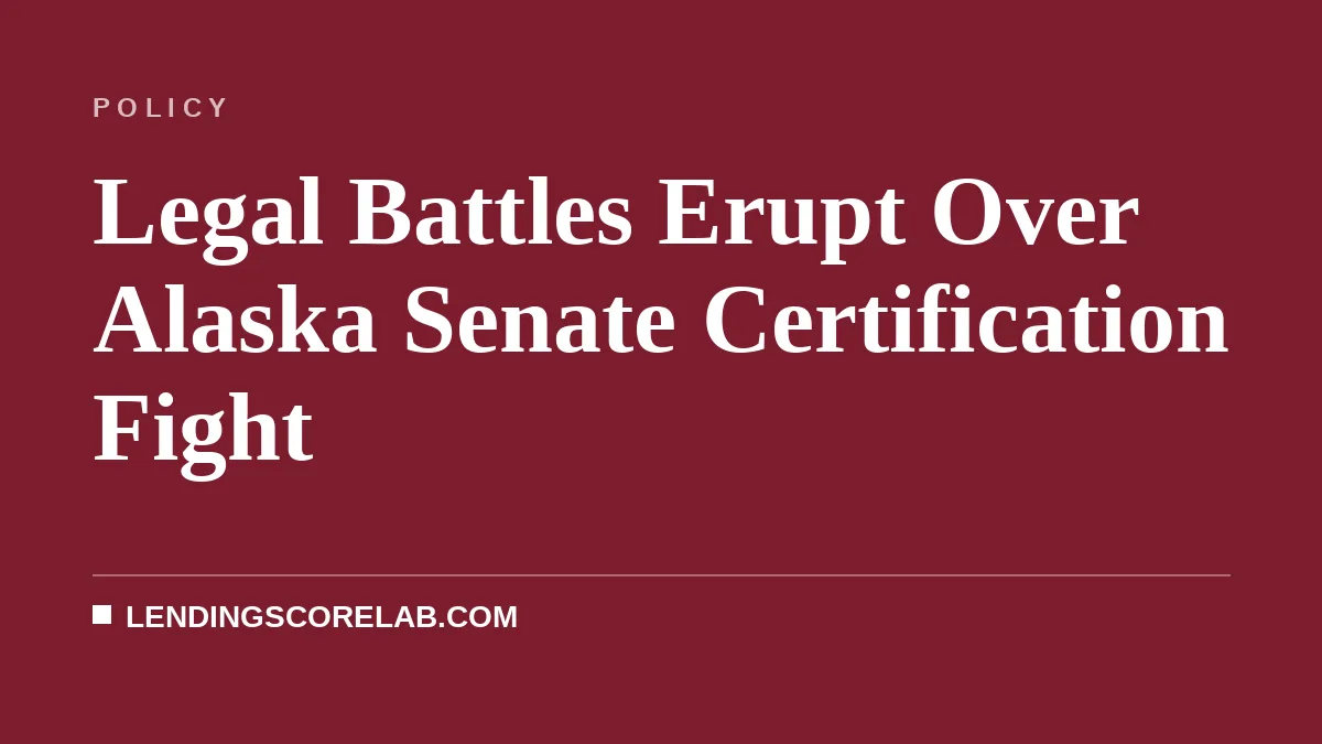 Legal Battles Erupt Over Alaska Senate Certification Fight