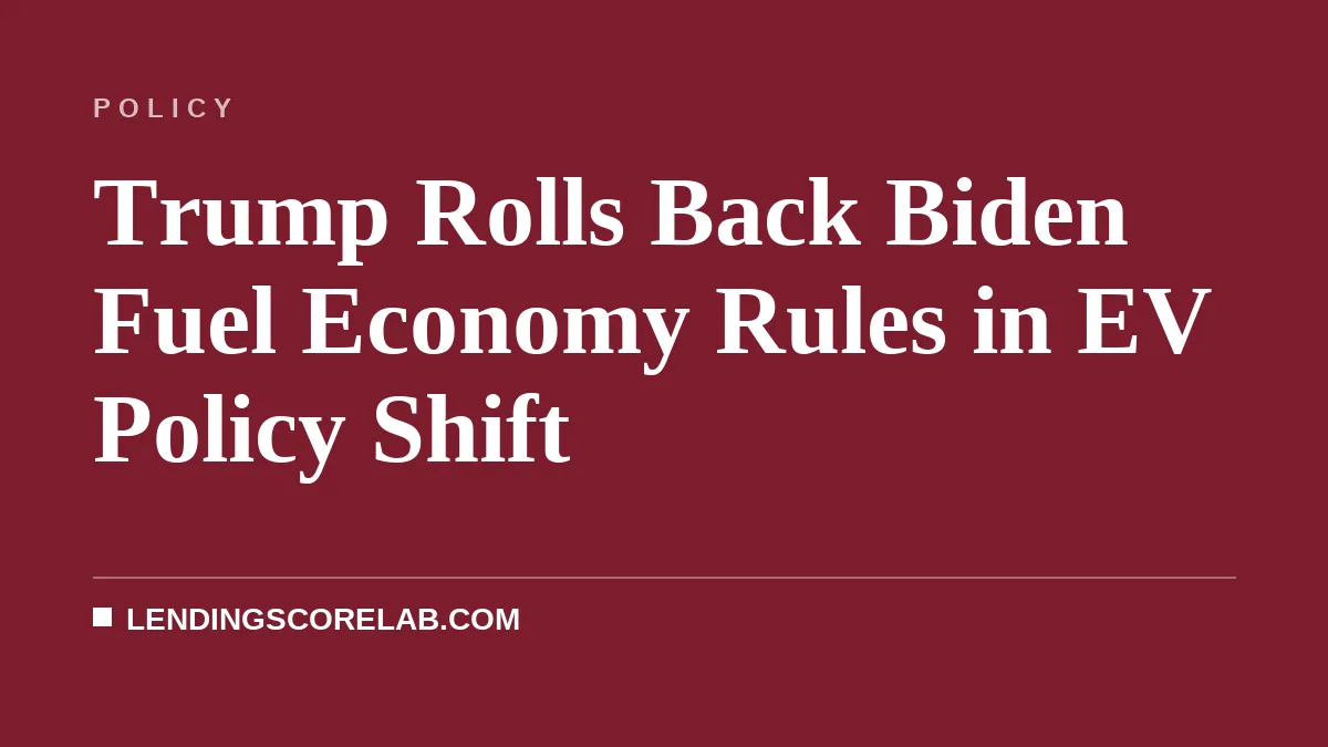 Trump Rolls Back Biden Fuel Economy Rules in EV Policy Shift