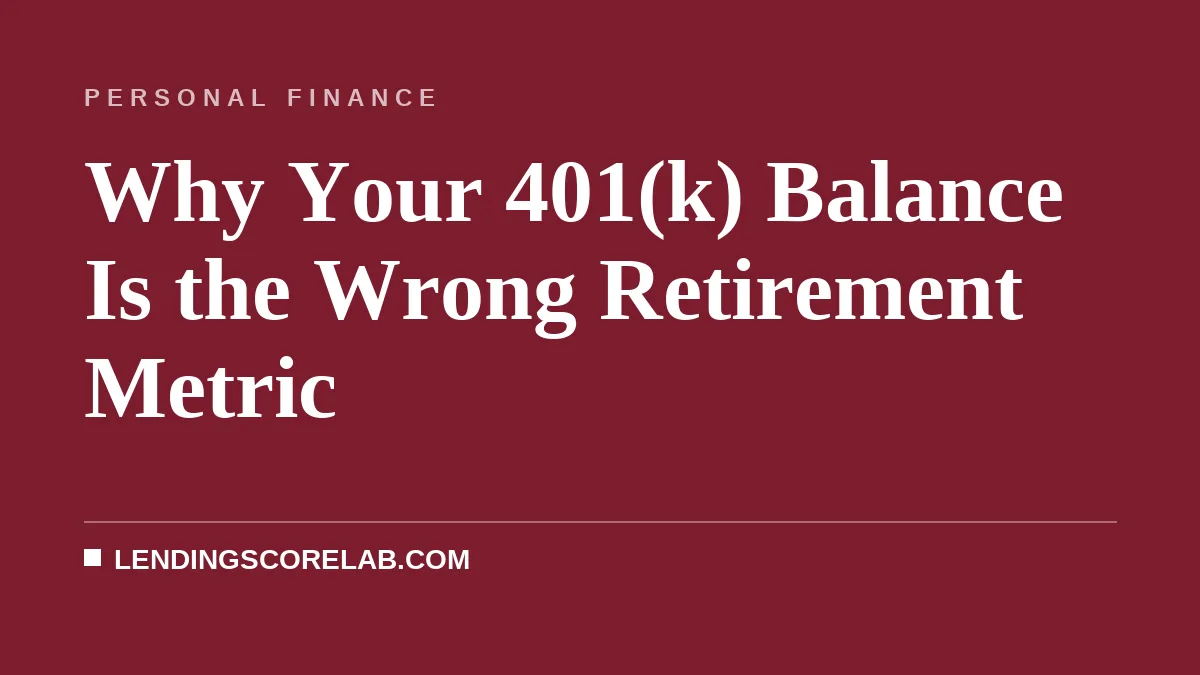 Why Your 401(k) Balance Is the Wrong Retirement Metric
