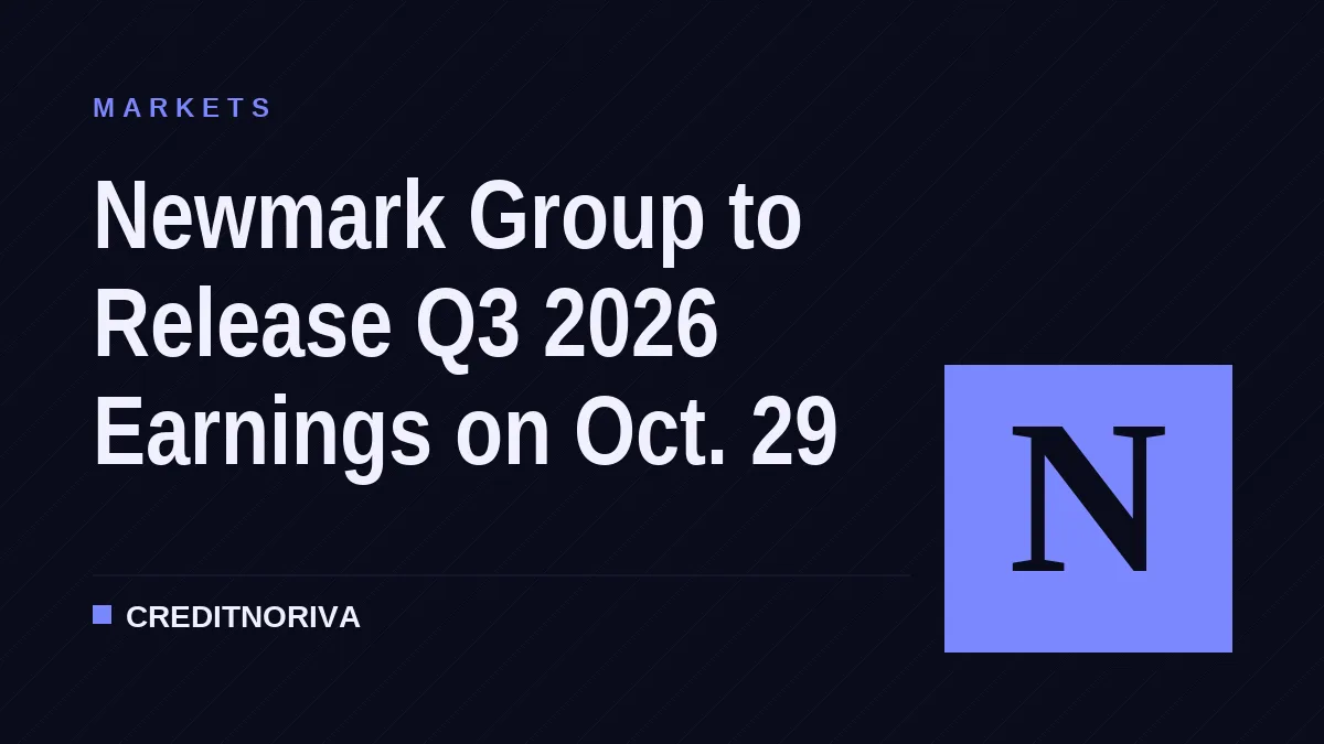 Newmark Group to Release Q3 2026 Earnings on Oct. 29