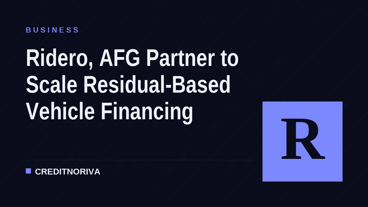 Ridero, AFG Partner to Scale Residual-Based Vehicle Financing