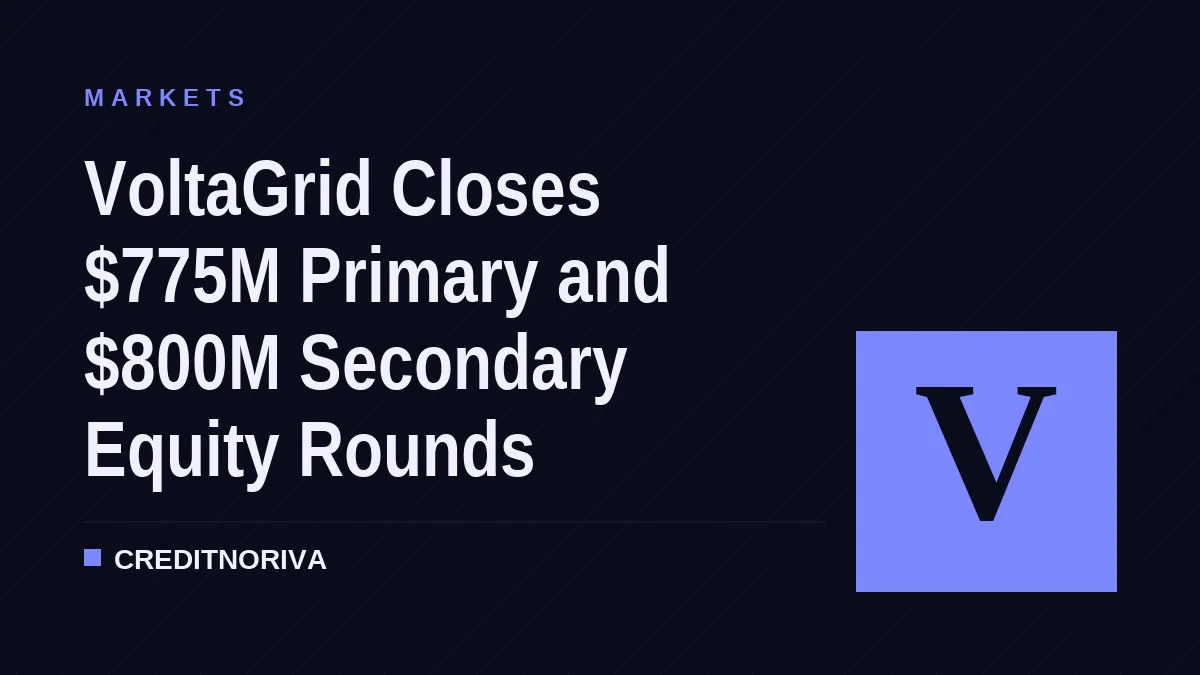 VoltaGrid Closes $775M Primary and $800M Secondary Equity Rounds