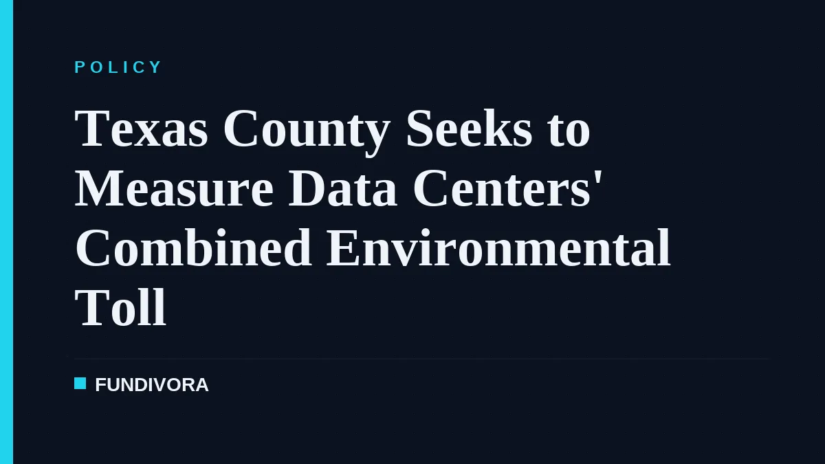 Texas County Seeks to Measure Data Centers' Combined Environmental Toll