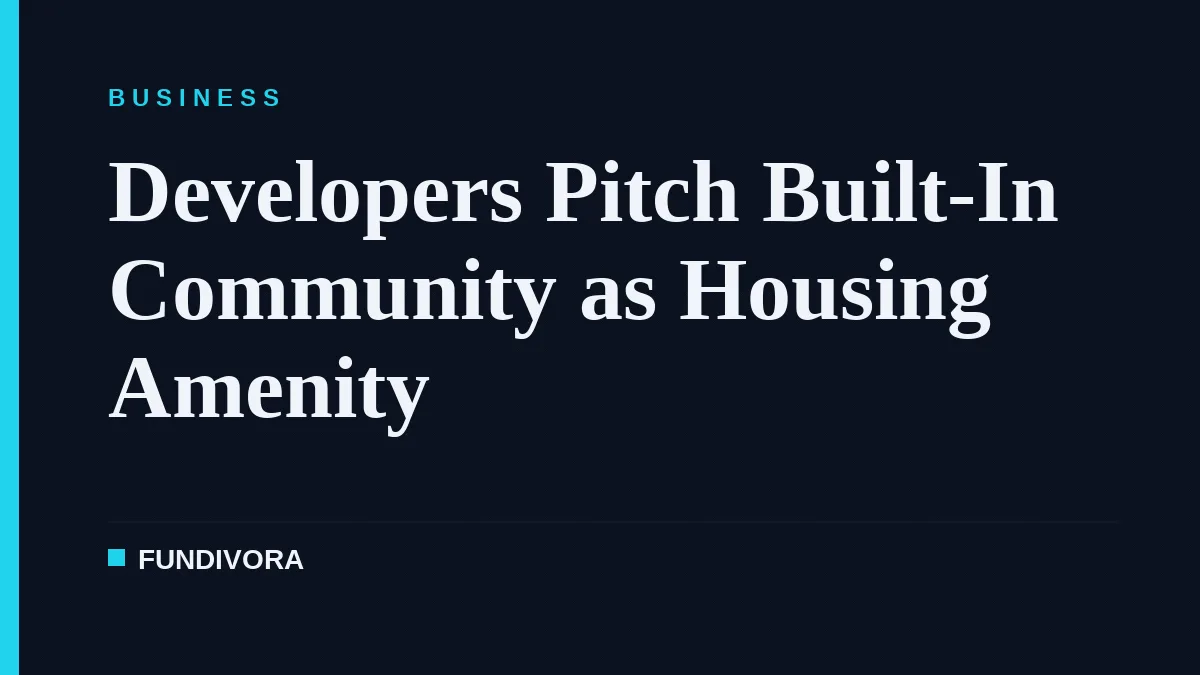 Developers Pitch Built-In Community as Housing Amenity