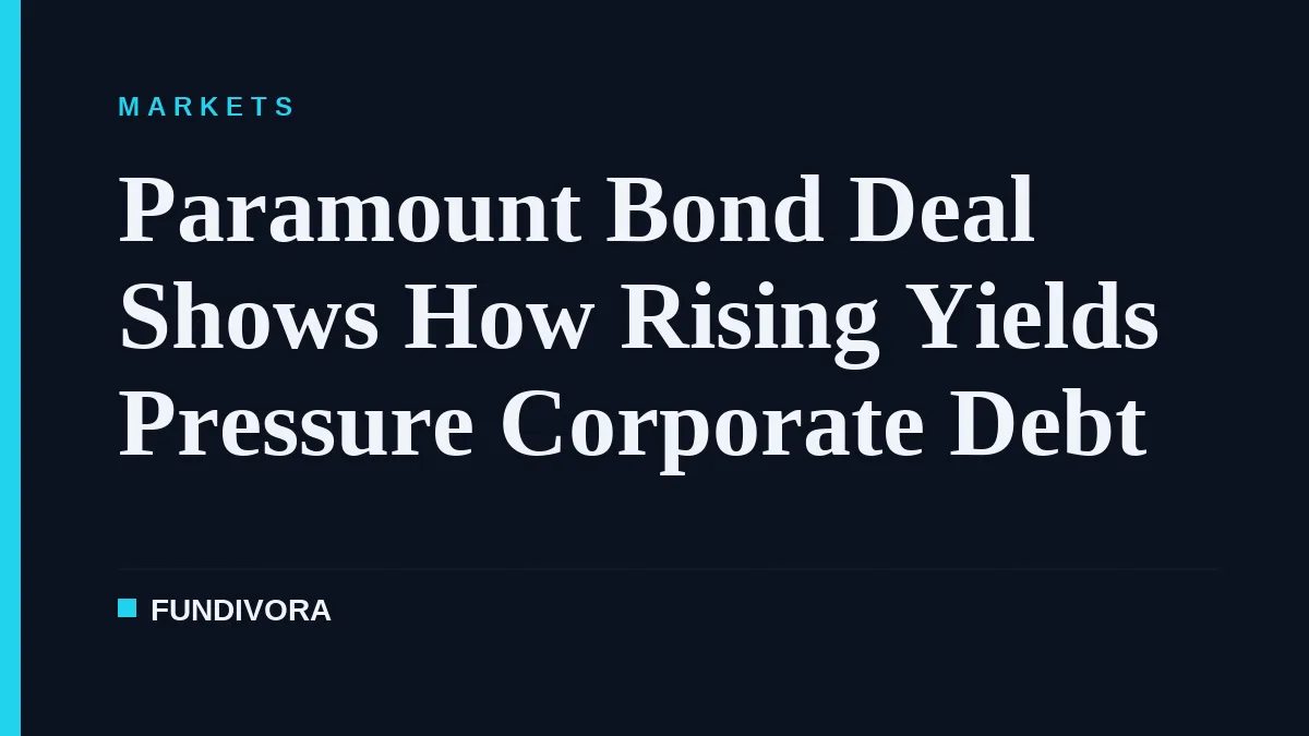 Paramount Bond Deal Shows How Rising Yields Pressure Corporate Debt