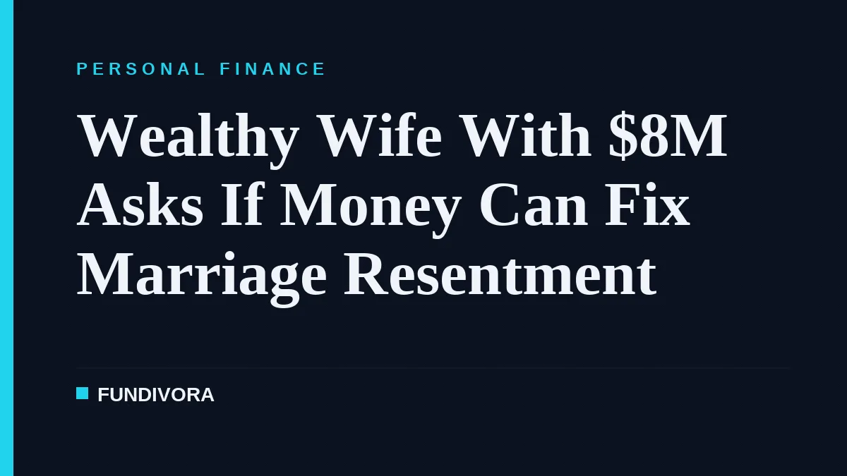 Wealthy Wife With $8M Asks If Money Can Fix Marriage Resentment