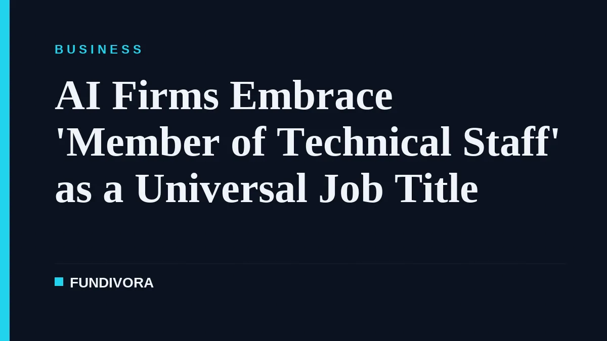 AI Firms Embrace 'Member of Technical Staff' as a Universal Job Title