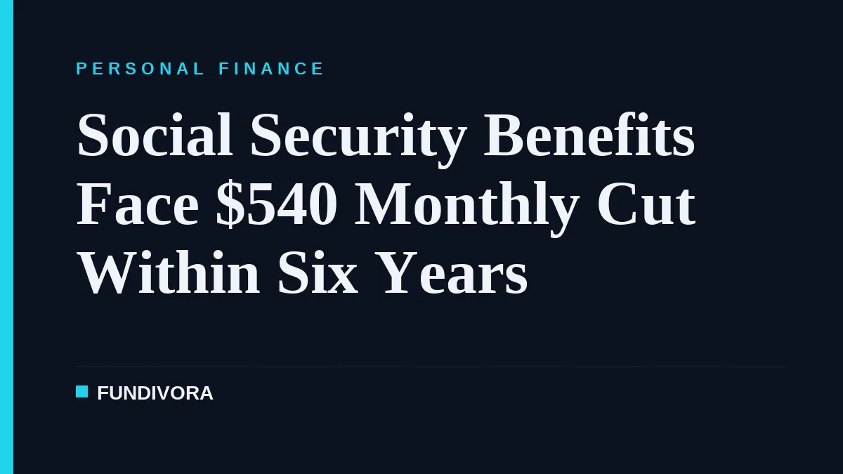 Social Security Benefits Face $540 Monthly Cut Within Six Years