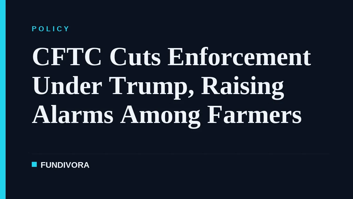 CFTC Cuts Enforcement Under Trump, Raising Alarms Among Farmers