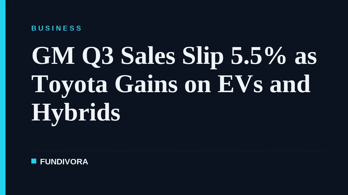 GM Q3 Sales Slip 5.5% as Toyota Gains on EVs and Hybrids